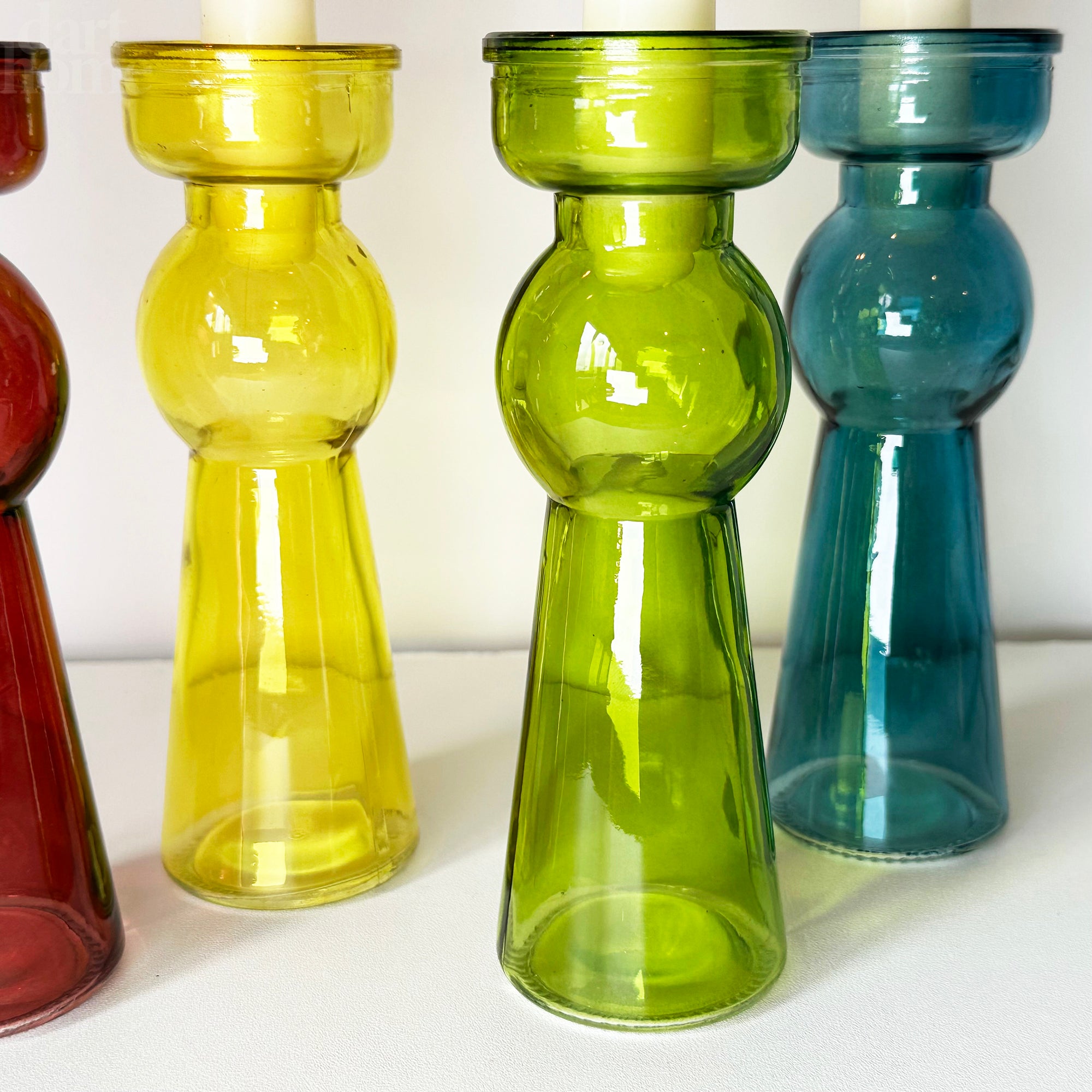 Set mit 4 farbigen Blasen-Kerzenhaltern