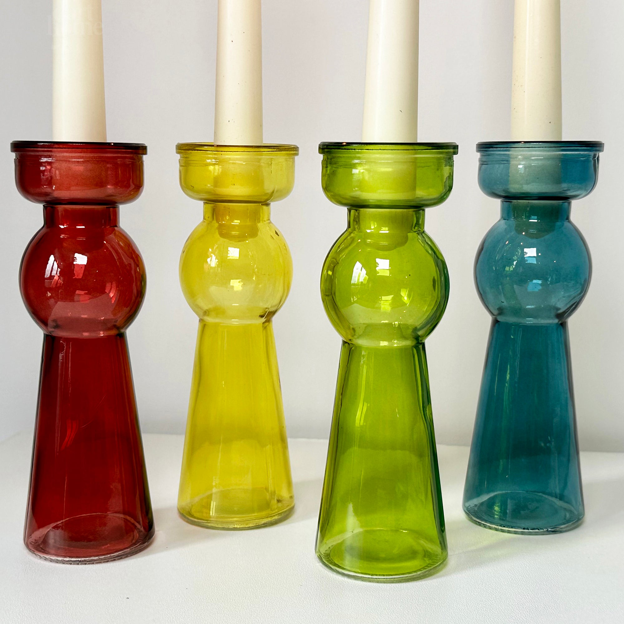 Set mit 4 farbigen Blasen-Kerzenhaltern