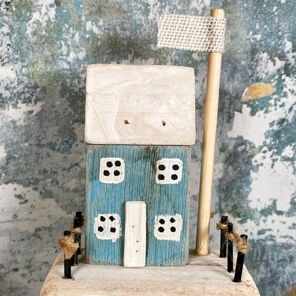 Wooden Harbourside Beach House Ornament