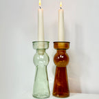 Set Of 2 Neutral Bubble Candlestick Holders