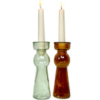 Set Of 2 Neutral Bubble Candlestick Holders