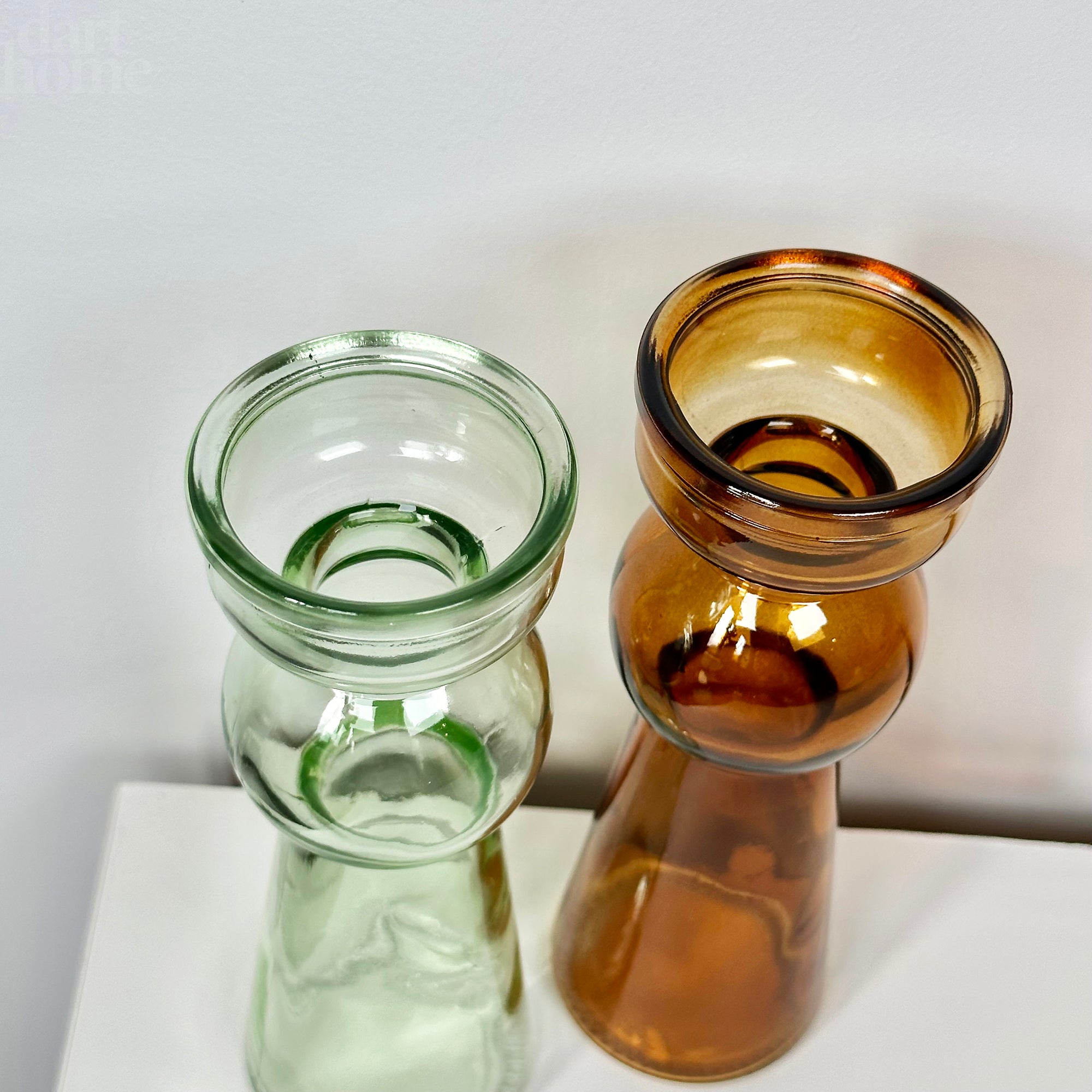 Set Of 2 Neutral Bubble Candlestick Holders