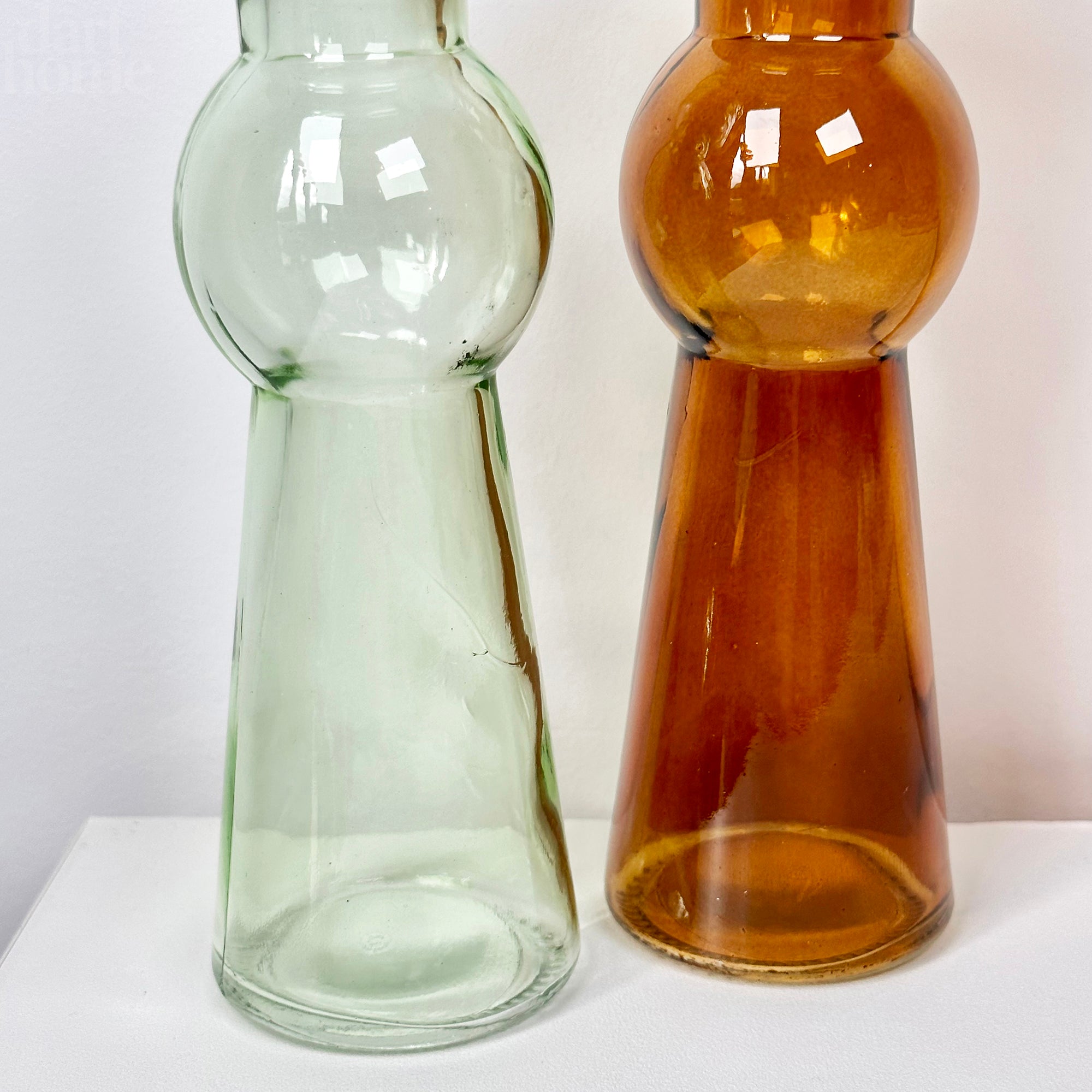 Set Of 2 Neutral Bubble Candlestick Holders