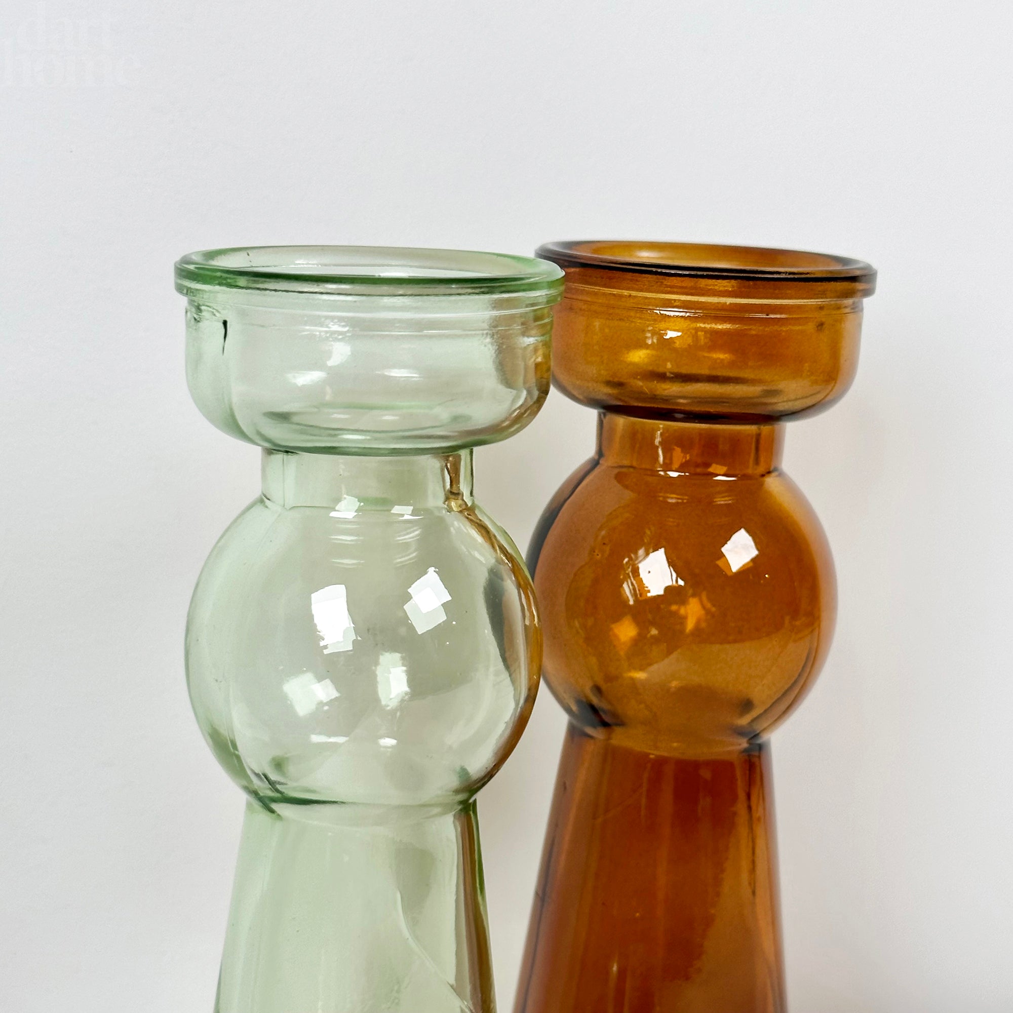Set Of 2 Neutral Bubble Candlestick Holders