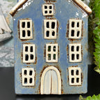 Blauer Hauskerzenhalter aus Keramik