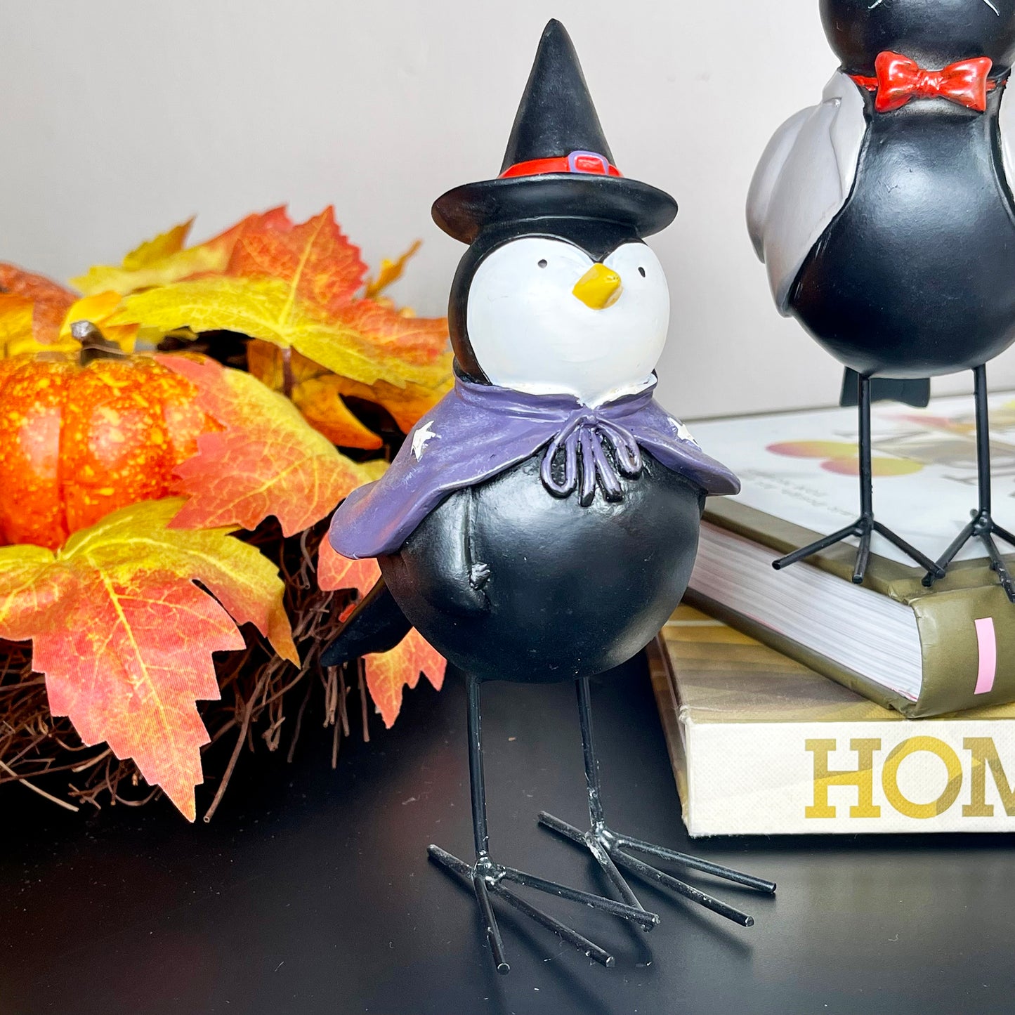Kostüm-Halloween-Vogelfiguren-Set mit 4 Stück