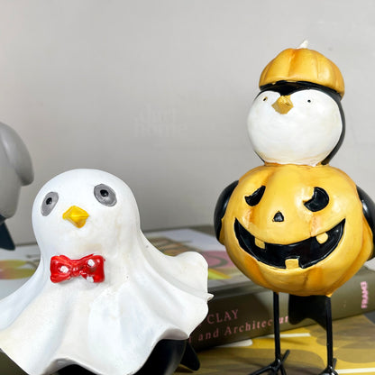 Kostüm-Halloween-Vogelfiguren-Set mit 4 Stück