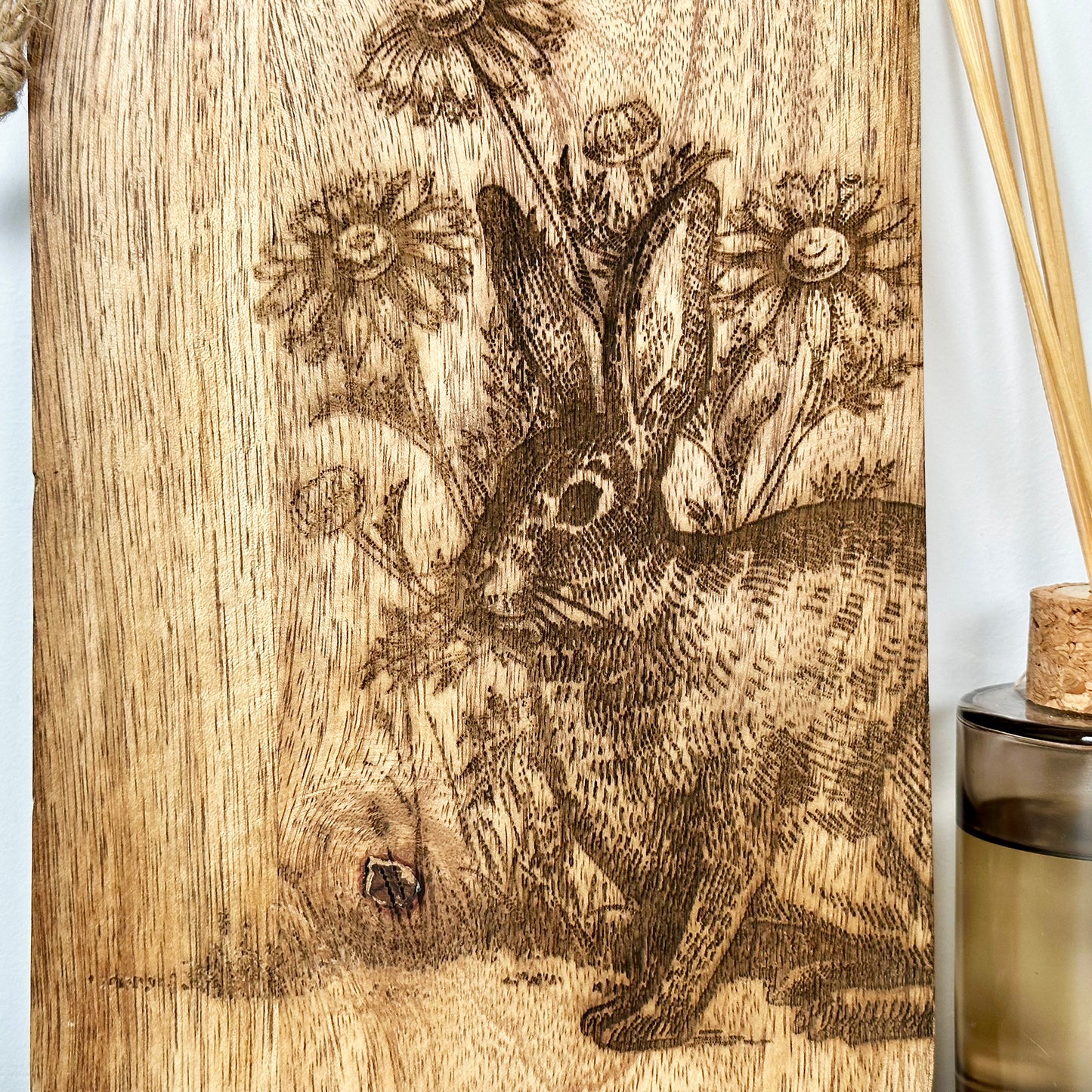 Engraved Woodland Rabbit Serving Board