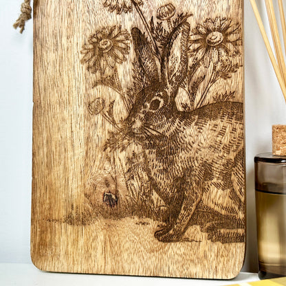 Engraved Woodland Rabbit Serving Board