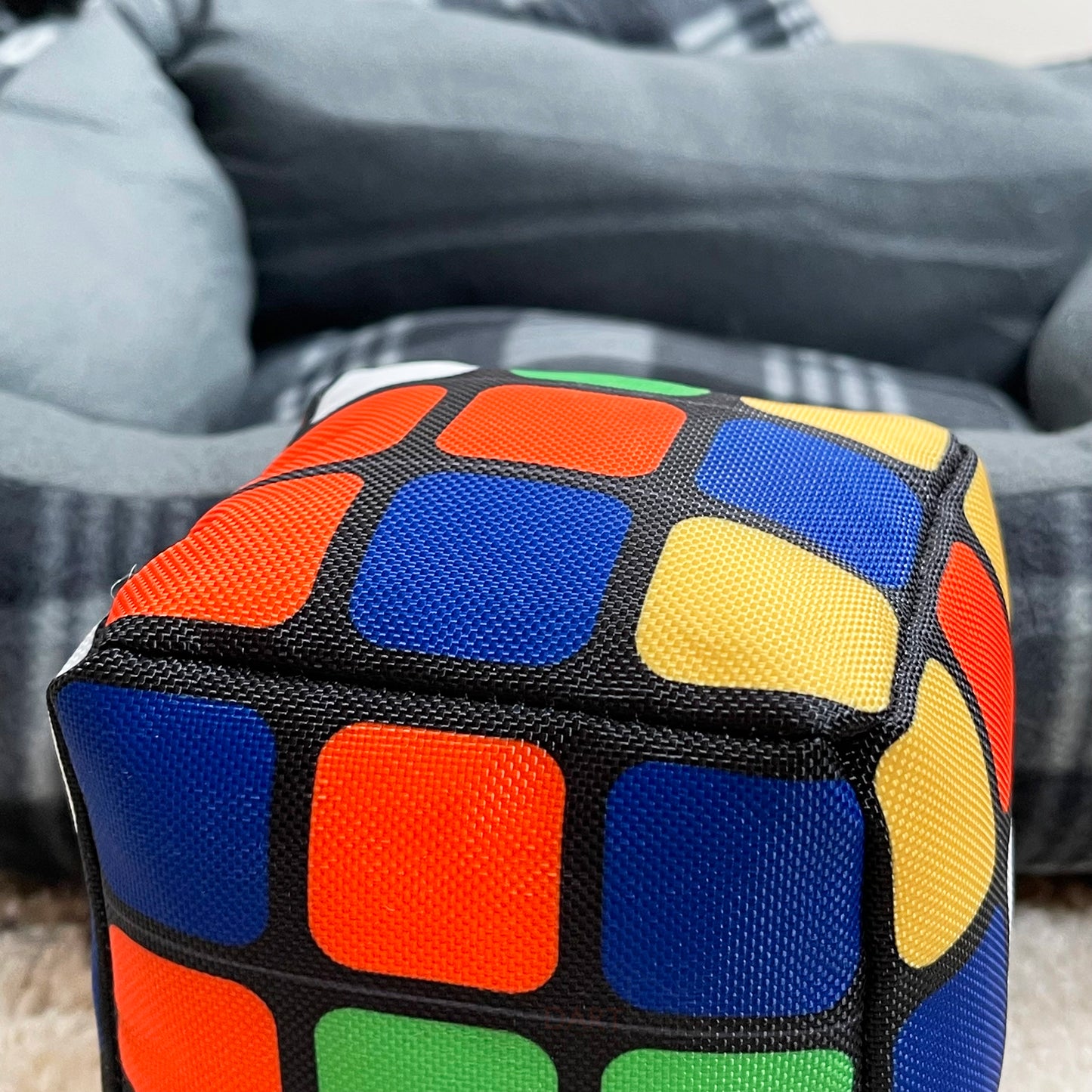 Retro Puzzle Cube Soft Squeaky Dog Toy