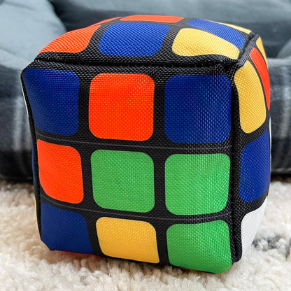 Retro Puzzle Cube Soft Squeaky Dog Toy