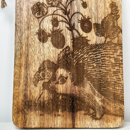 Engraved Woodland Hedgehog Serving Board