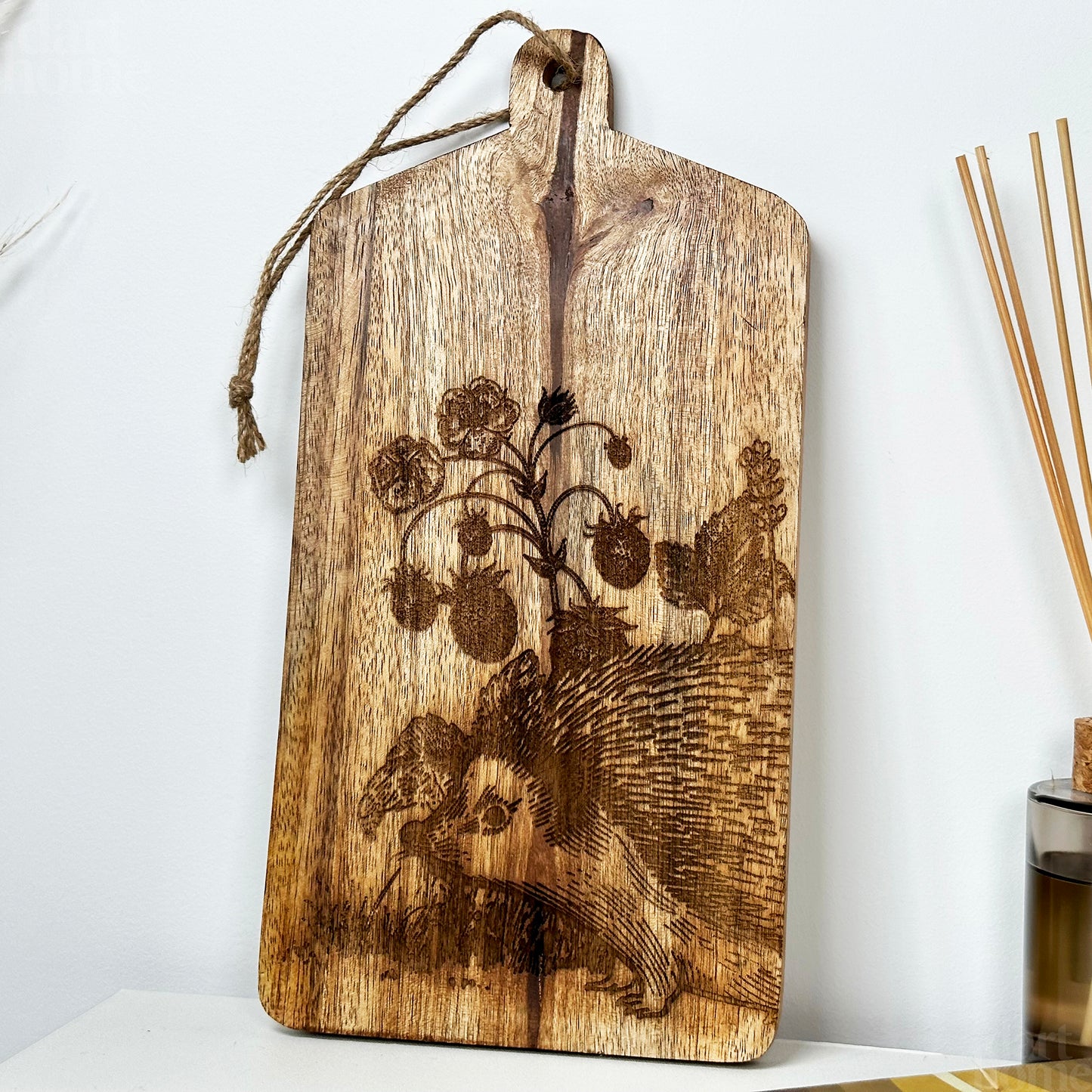 Engraved Woodland Hedgehog Serving Board