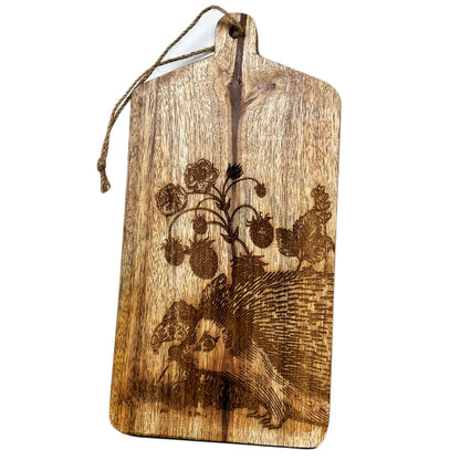 Engraved Woodland Hedgehog Serving Board