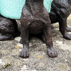 Set Of 3 Black Dog Plant Pot Feet