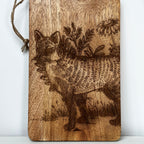 Engraved Woodland Fox Serving Board