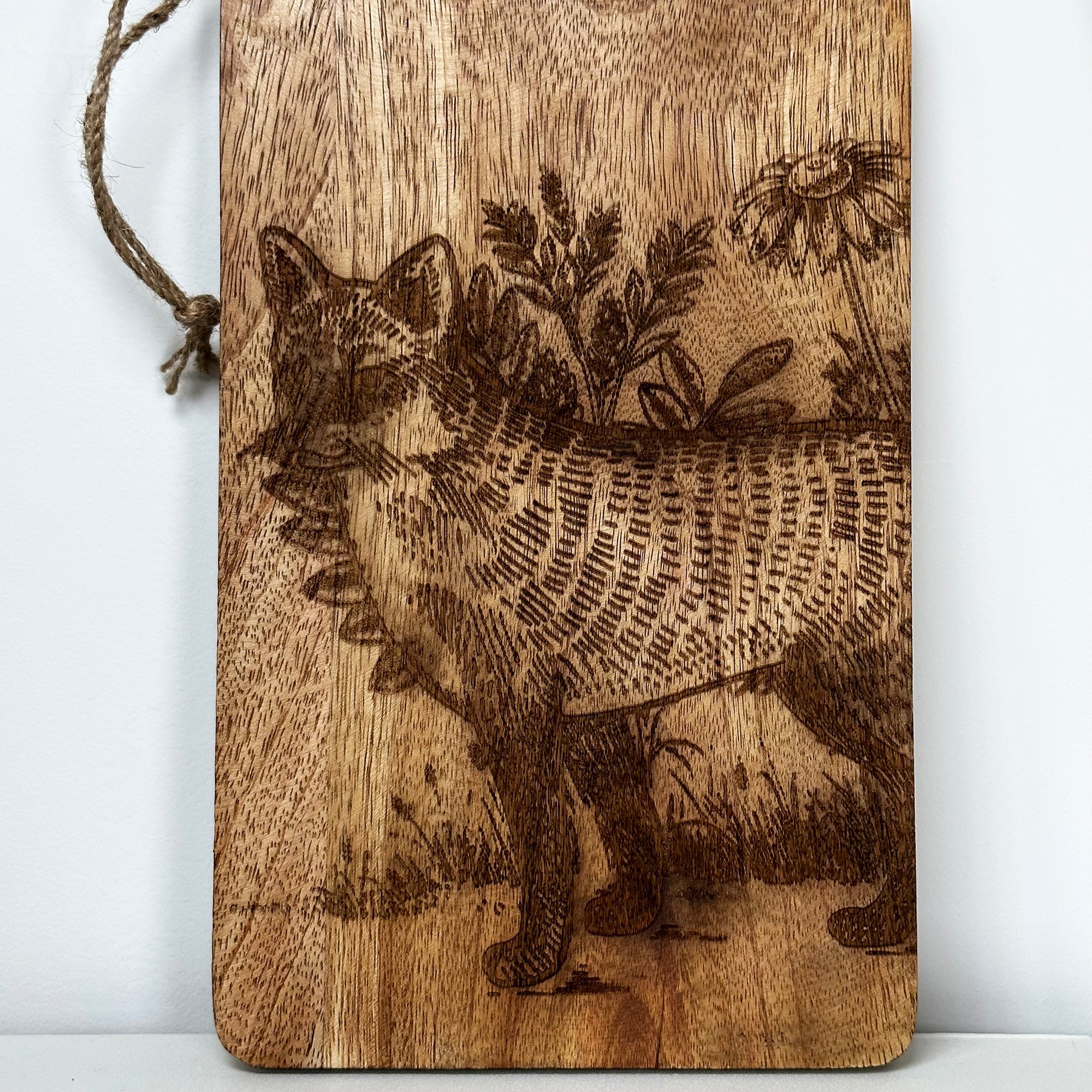 Engraved Woodland Fox Serving Board