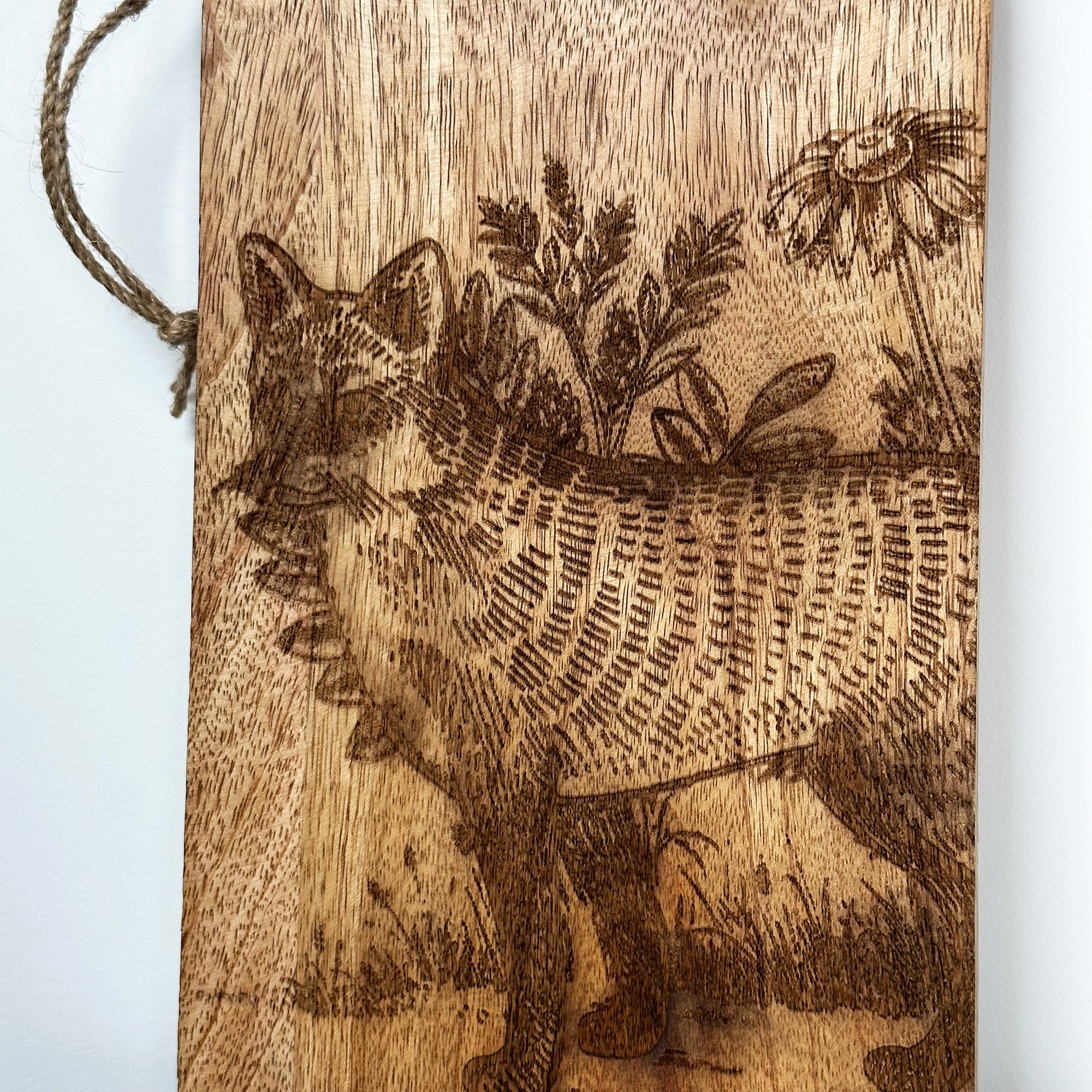 Engraved Woodland Fox Serving Board
