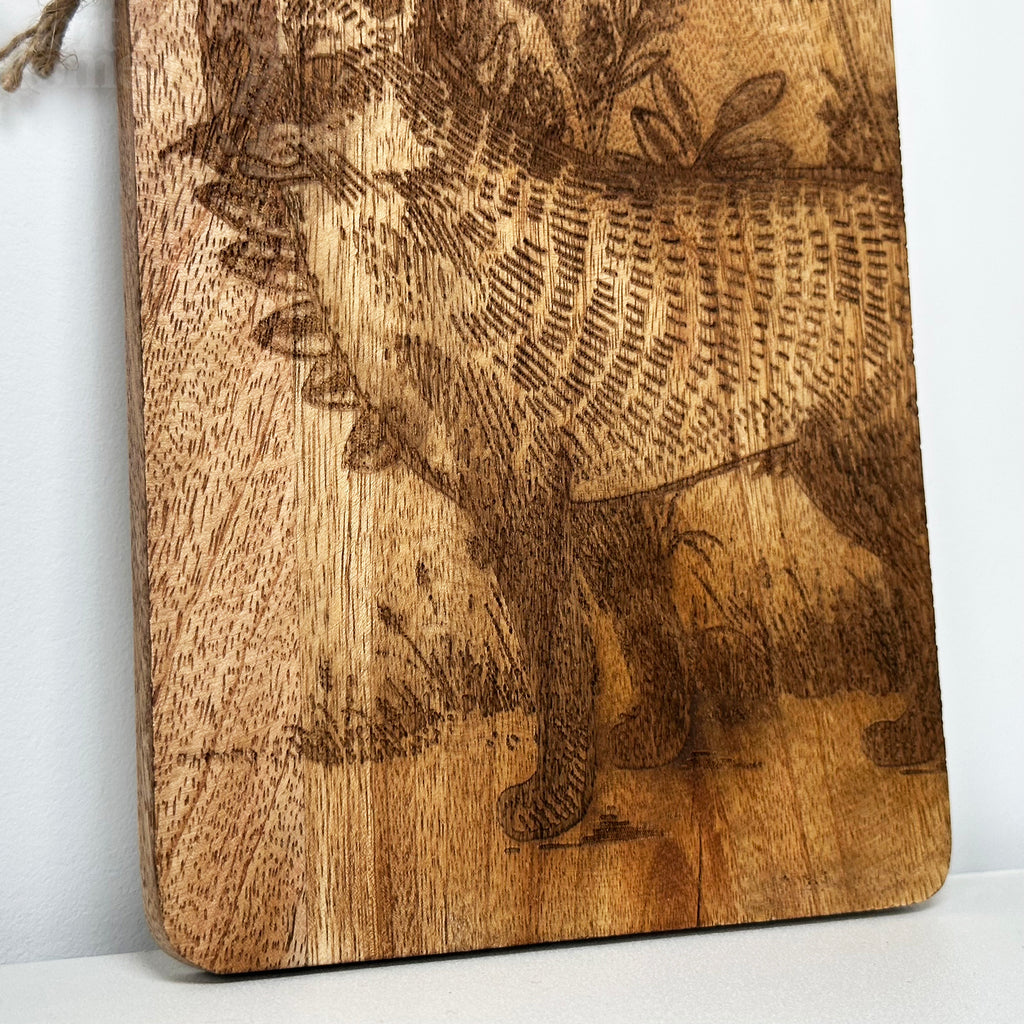 Engraved Woodland Fox Serving Board