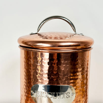 Hammered Copper Biscuit Tin