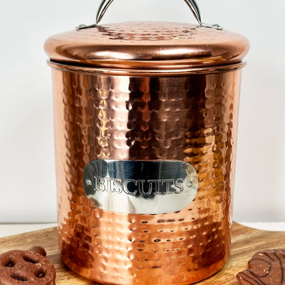 Hammered Copper Biscuit Tin