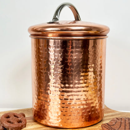 Hammered Copper Biscuit Tin