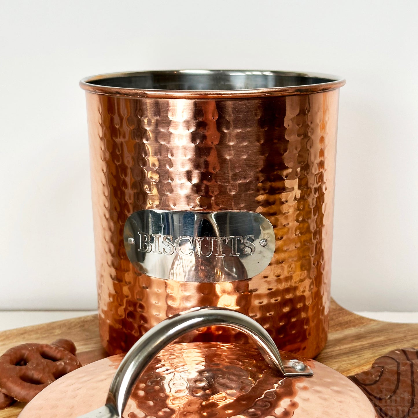 Hammered Copper Biscuit Tin