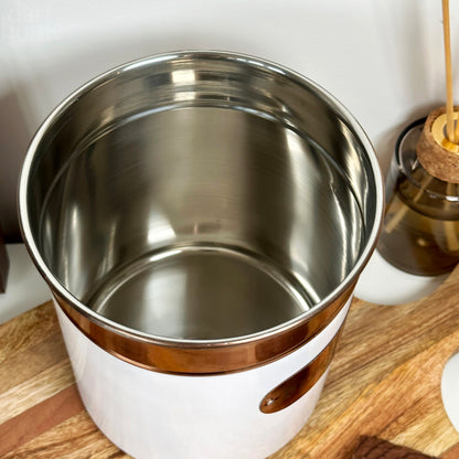 White And Copper Biscuit Tin