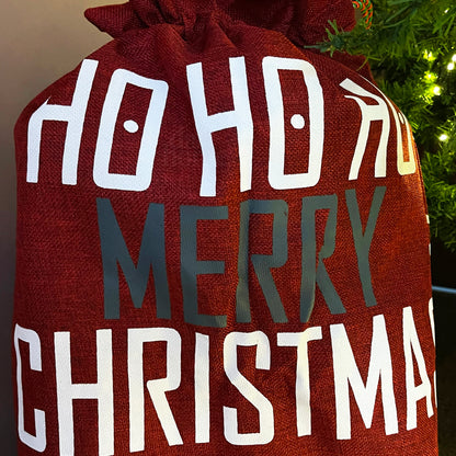 Red Ho Ho Ho Merry Christmas Sack