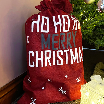 Red Ho Ho Ho Merry Christmas Sack