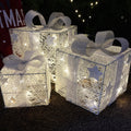 Set Of 3 Lit Christmas Parcel Decorations