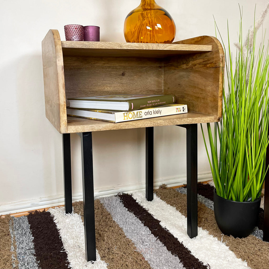 Mango Wood Open Shelf Cabinet