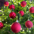 Pack Of 10 Red Tree Baubles