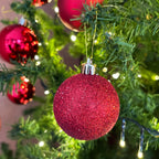 Pack Of 10 Red Tree Baubles
