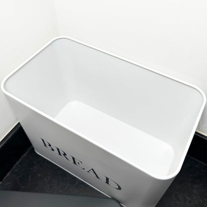 White Bread Bin With Grey Lid