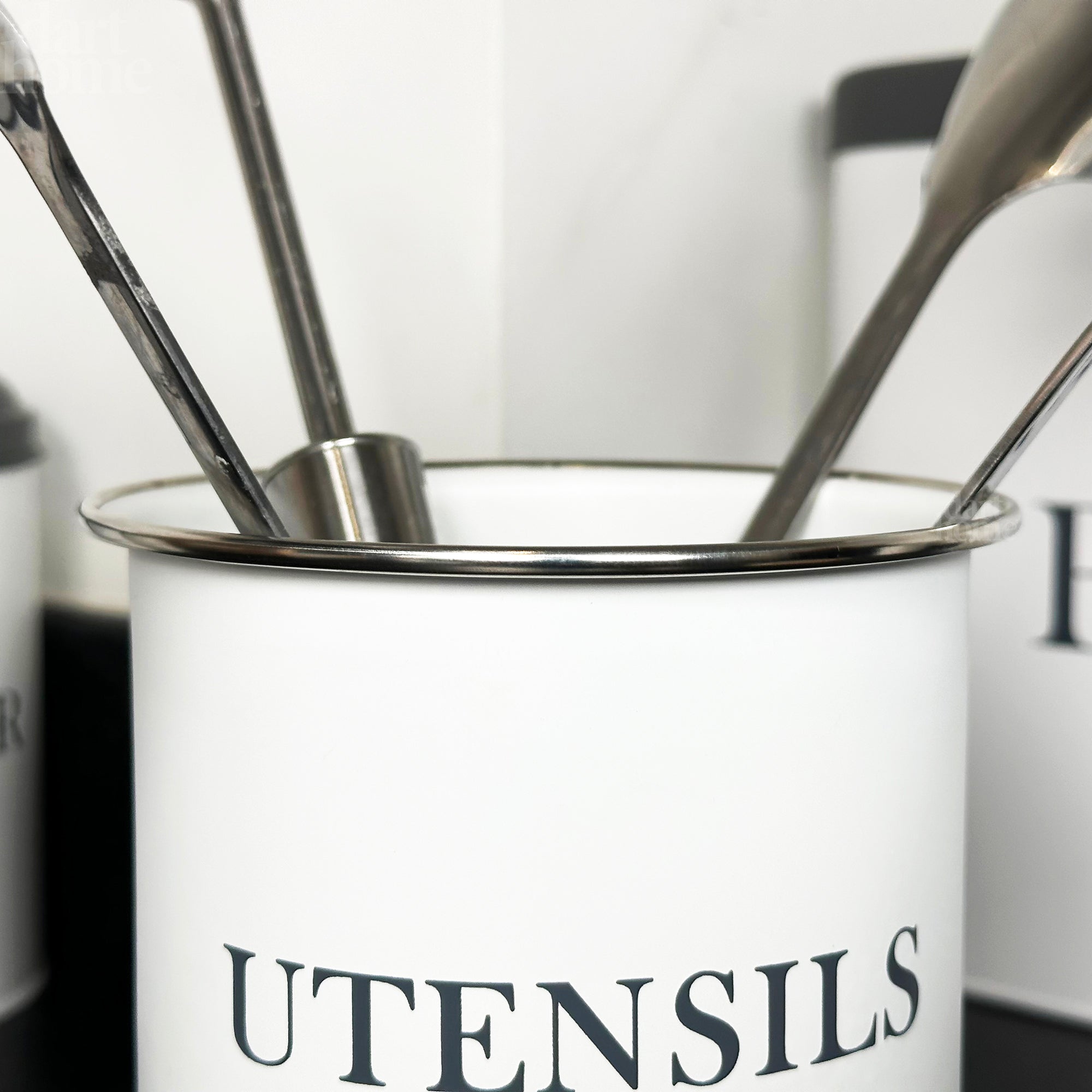 White And Grey Utensil Holder