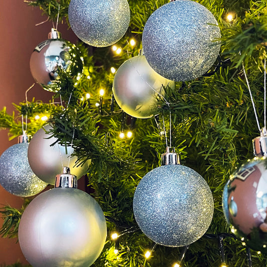 Packung mit 10 blauen Baumkugeln