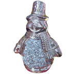Silver Sparkle Snowman Ornament