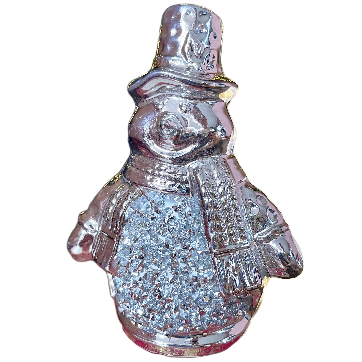 Silver Sparkle Snowman Ornament