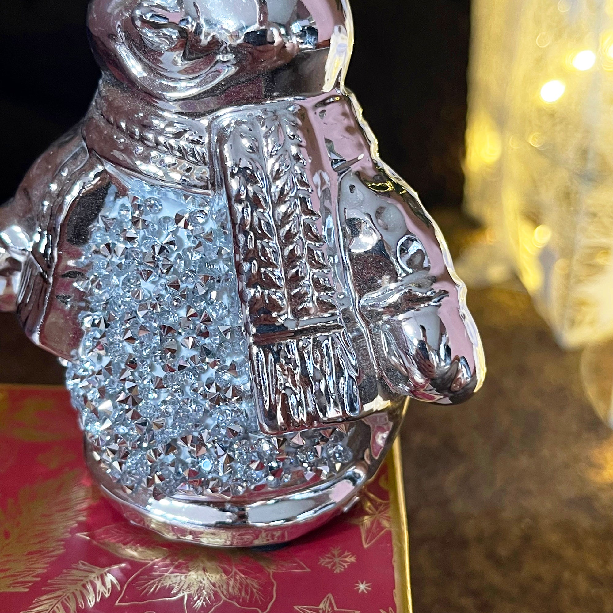 Silver Sparkle Snowman Ornament