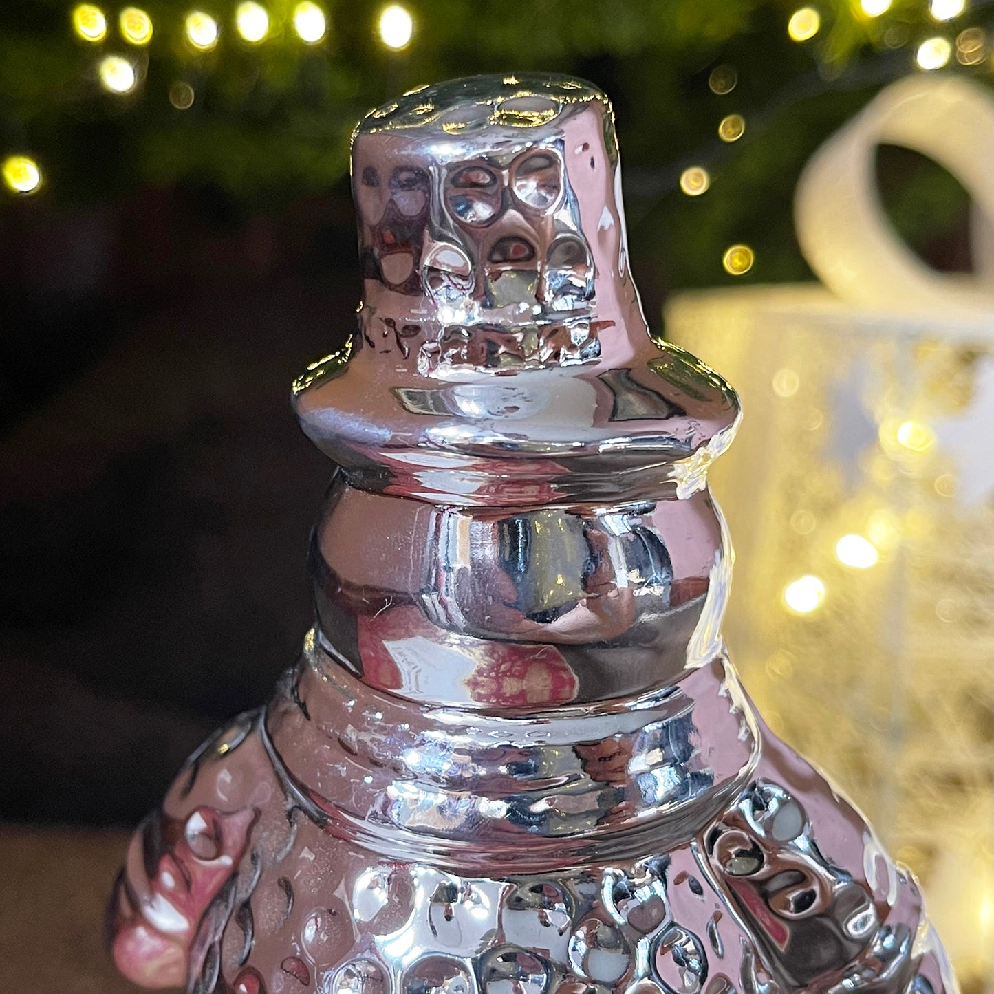 Silver Sparkle Snowman Ornament