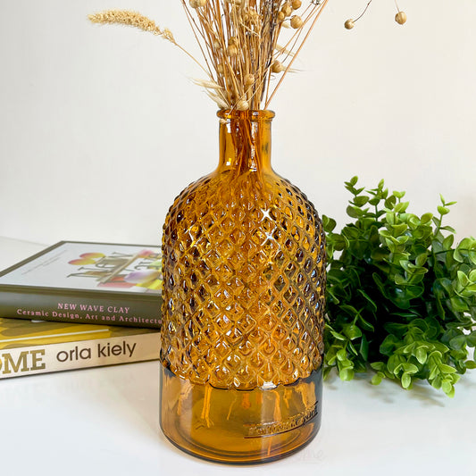 Diamond Recycled Glass Bottle Vase