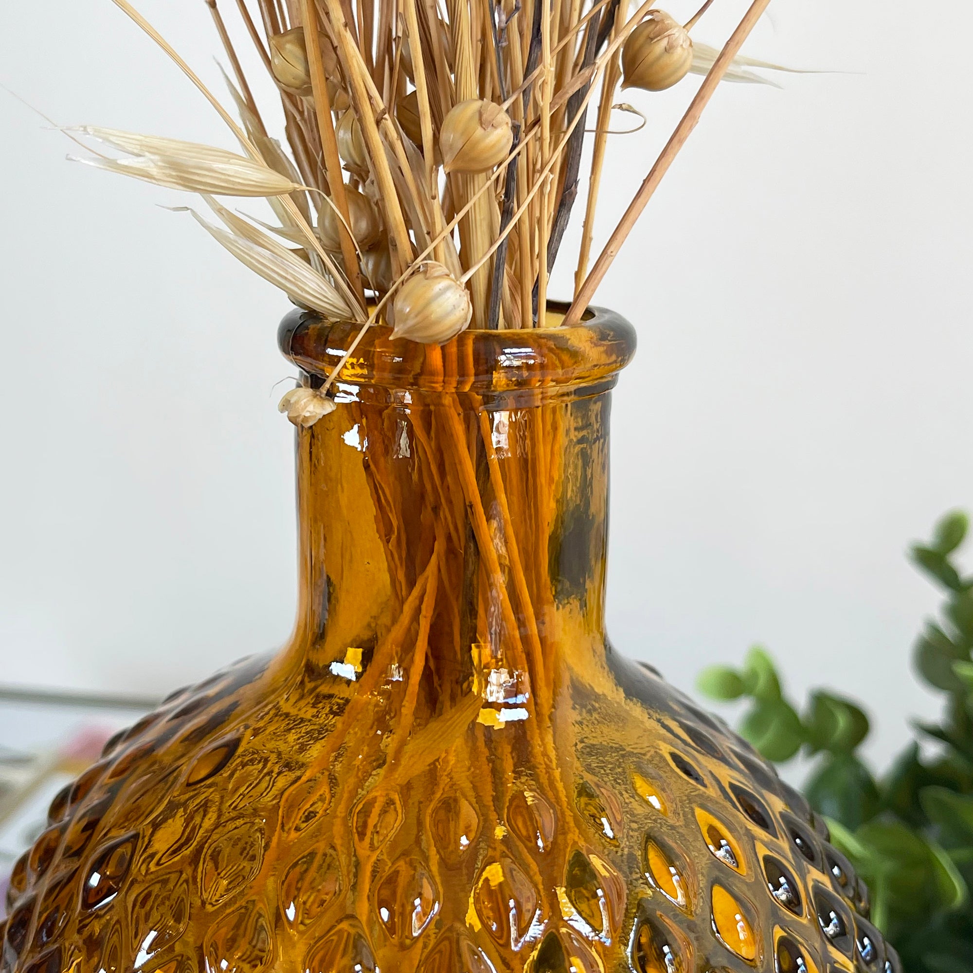 Diamant-Flaschenvase aus recyceltem Glas