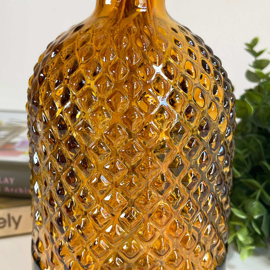 Diamant-Flaschenvase aus recyceltem Glas