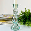 Recycled Glass Clear Candlestick Holder 20cm