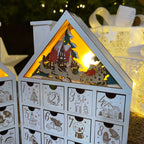 24 Drawer Folding LED Wooden Advent Calendar
