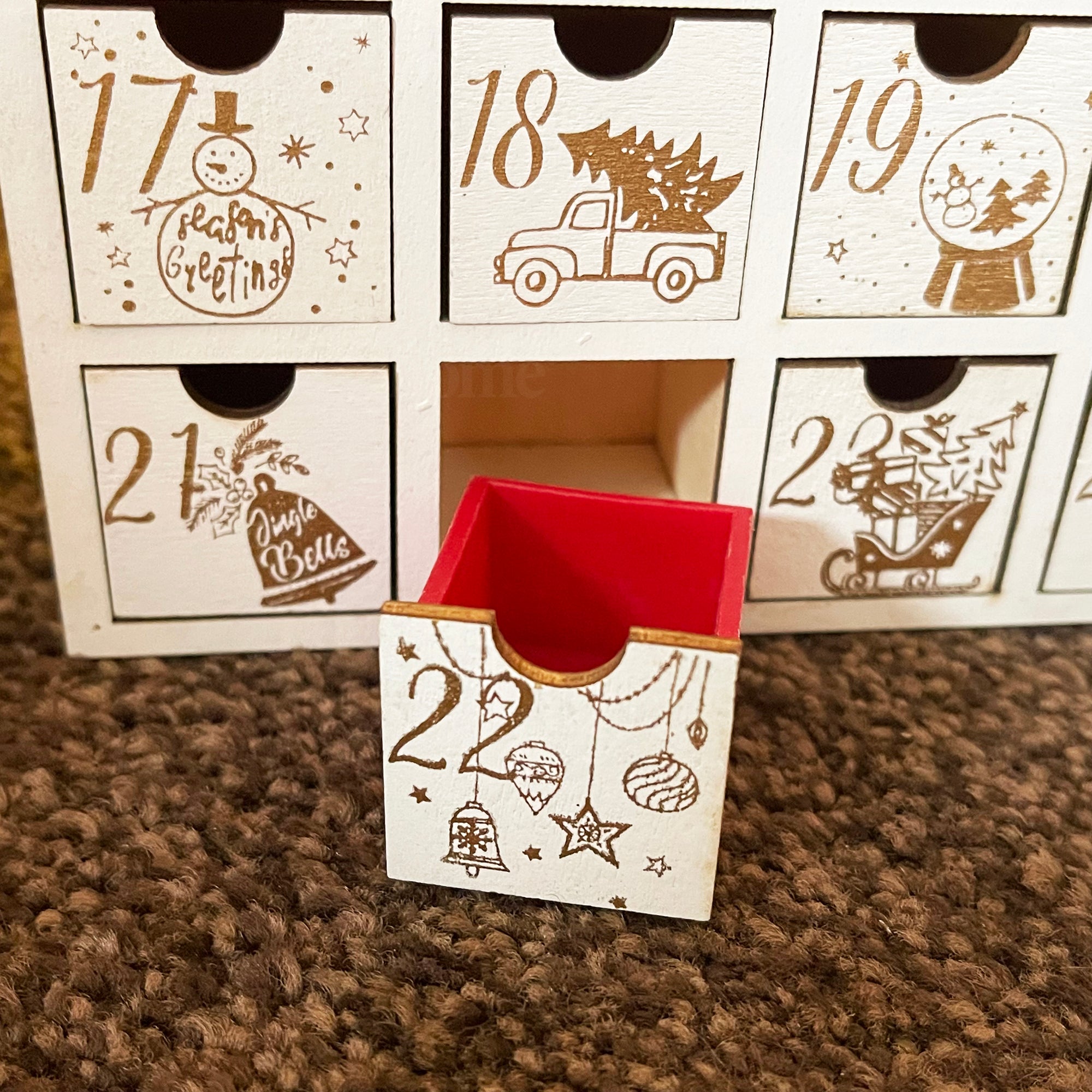 24 Drawer Folding LED Wooden Advent Calendar