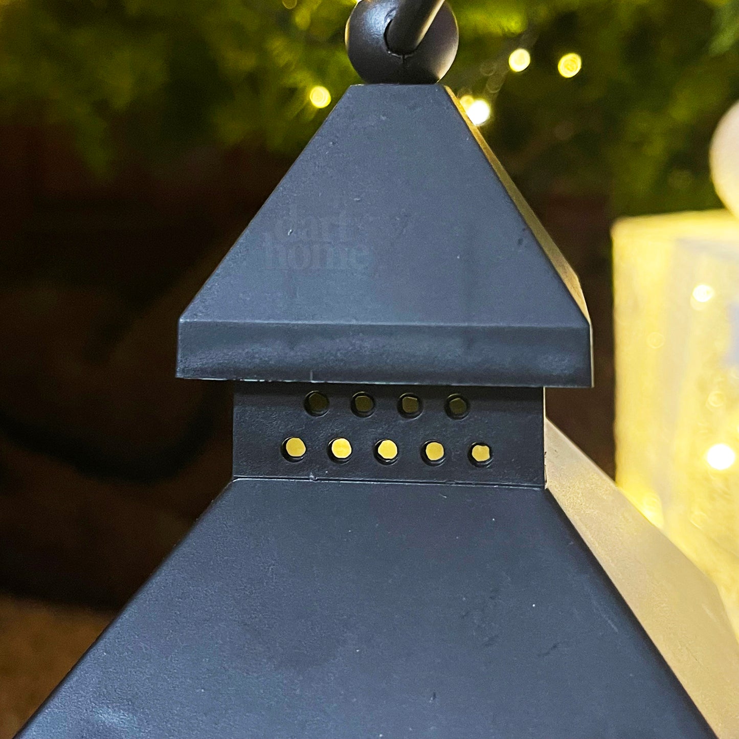 Black LED Christmas Tree Lantern