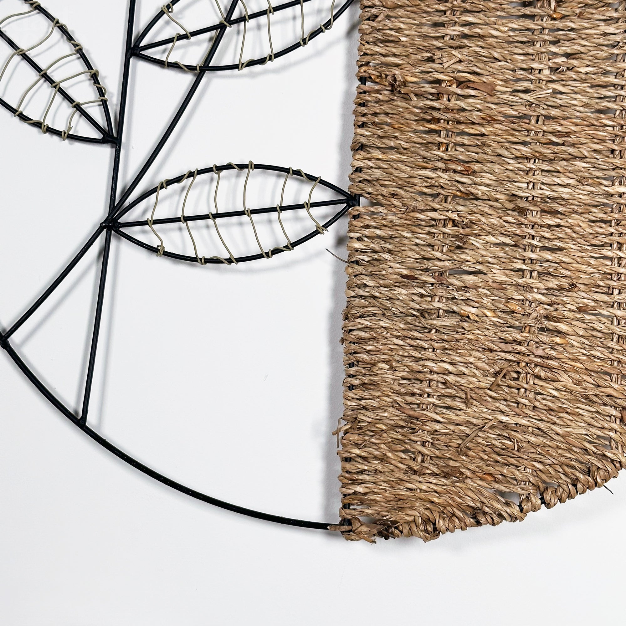 Woven Rattan Leaf Wall Deco 50x50cm