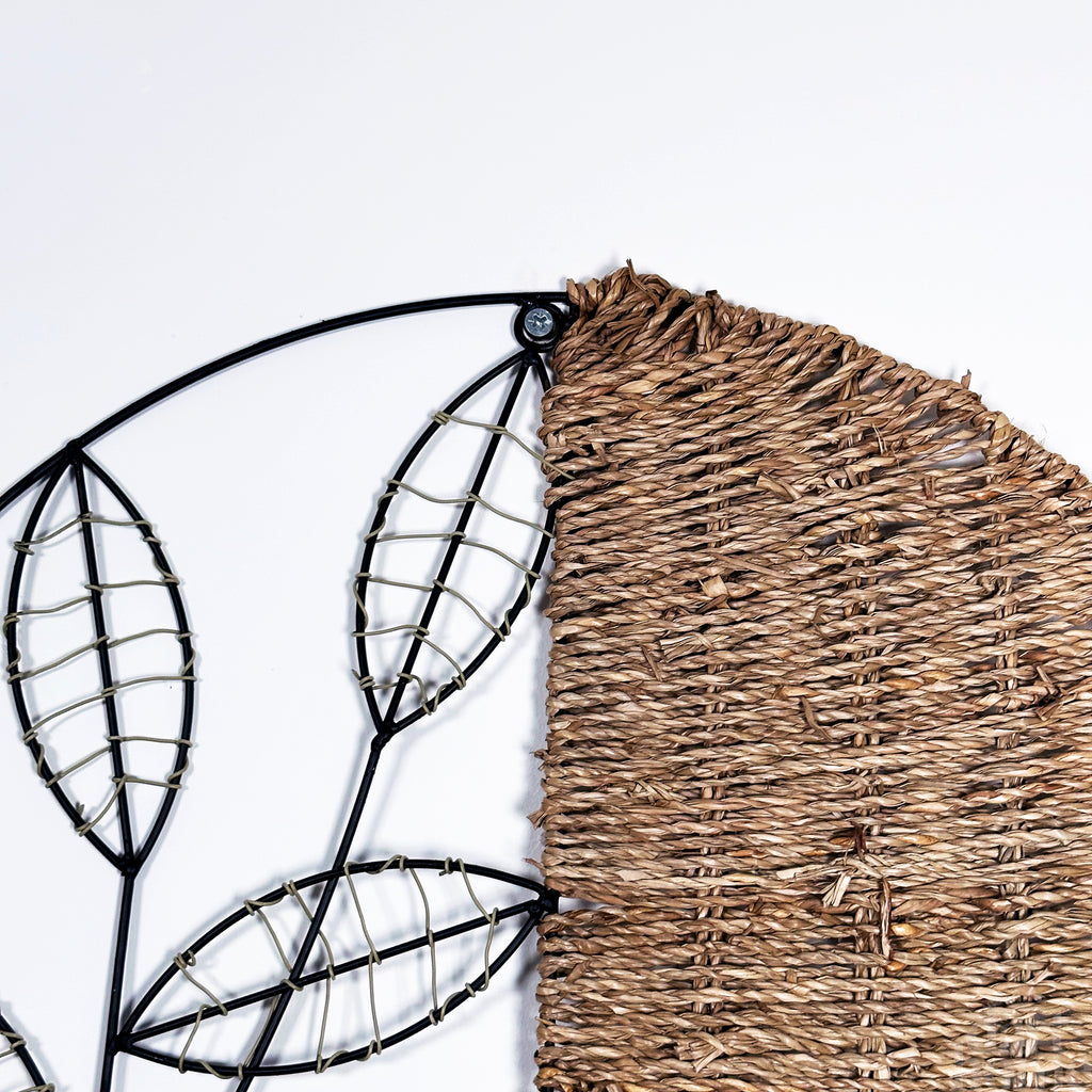 Woven Rattan Leaf Wall Deco 50x50cm
